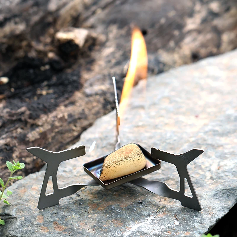 Rover Camel Outdoor pure titanium solid alcohol furnace portable compact folding integrated cooker head triangle furnace