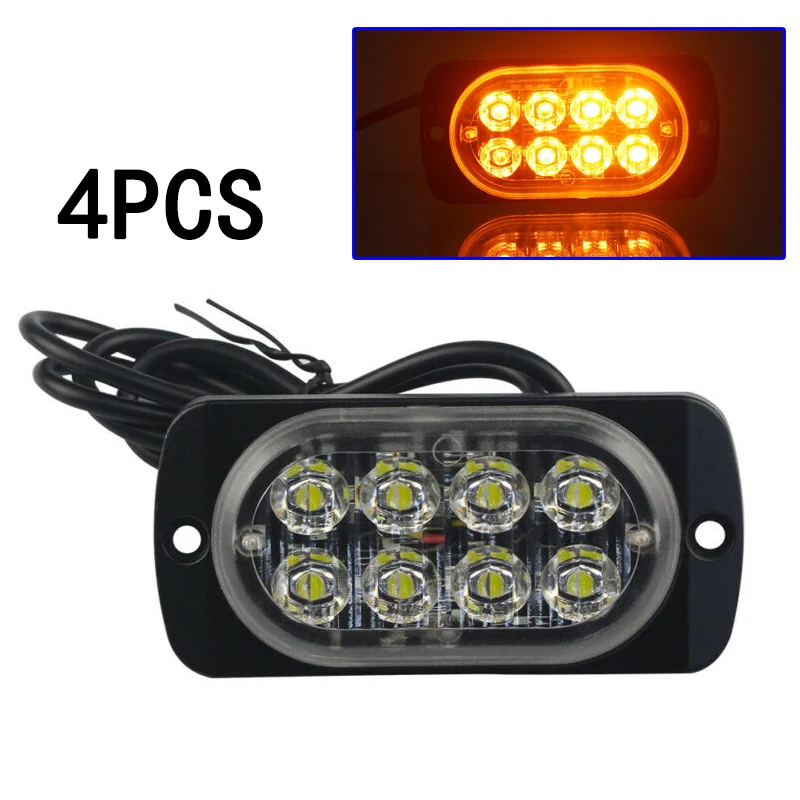 4 шт. автомобиля 8LED стробоскопы вспышки опасности предупредительный маячок Лампы Аксессуары для ламп