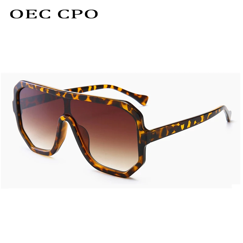OEC CPO Classic Oversized Square Sunglasses Women Luxury Brand Fashion Flat Top Lens One Piece Men Shade Mirror UV400 Gafas O320