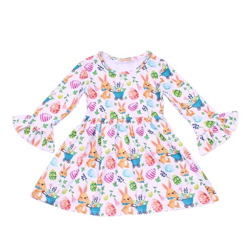 Новинка года; пасхальное платье для маленьких девочек; Boutqiue; Детские платья с пасхальными яйцами для девочек; платья из молочного шелка для девочек; Пасхальный костюм; одежда - Цвет: WBLBXLYQ-57
