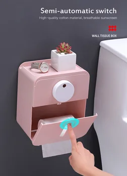 

Waterproof Wall Mount Toilet Paper Holder Shelf Tray Roll Paper Towel Holder Case Tube Storage Box Tray Kitchen Bathroom Gadgets