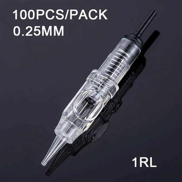 100PCS 1RL-0.25MM Постоянного наборы для машинного макияжа бровей Япония подшипники двигателя Вращающаяся насадка для татуировочной машины Maquina де Tatuagem Прямая - Цвет: 100PCS 1RL-0.25MM