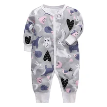 Одежда для маленьких девочек комбинезон для новорожденных младенцев 3, 6, 9, 12, 18, 24 месяцев, пижама, хлопок, одежда для маленьких мальчиков