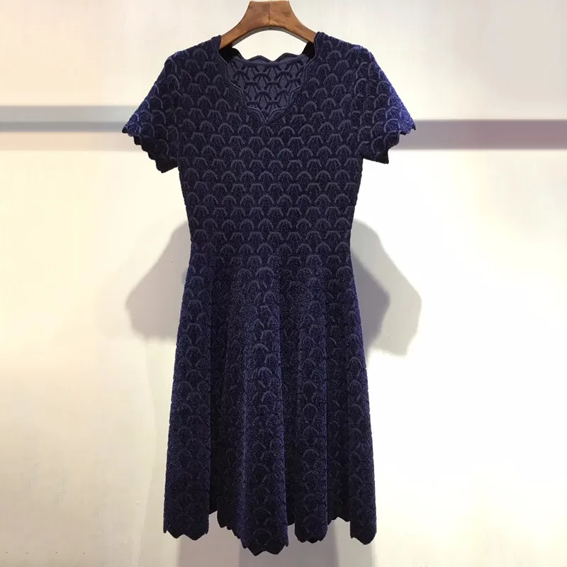 Фиолетовый Модное женское облегающее платье Осенняя коллекция Зимние трикотажные платья длиной до колена с короткими рукавами - Цвет: Фиолетовый