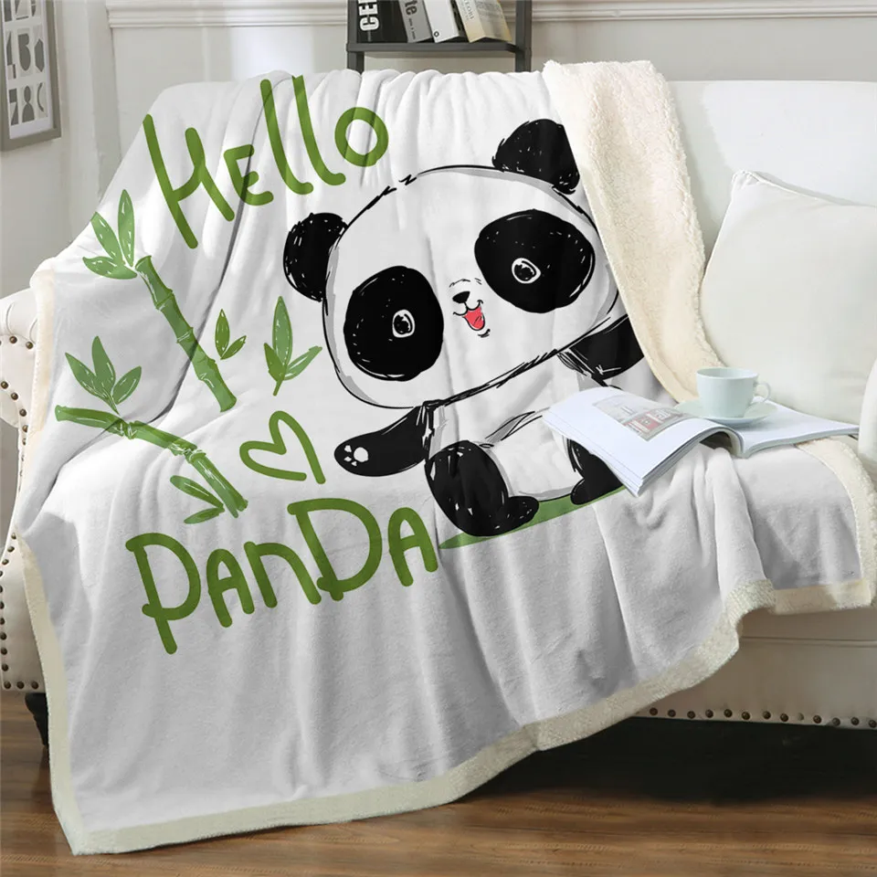 Branco Cobertores De Cama Pandas Bonitos De