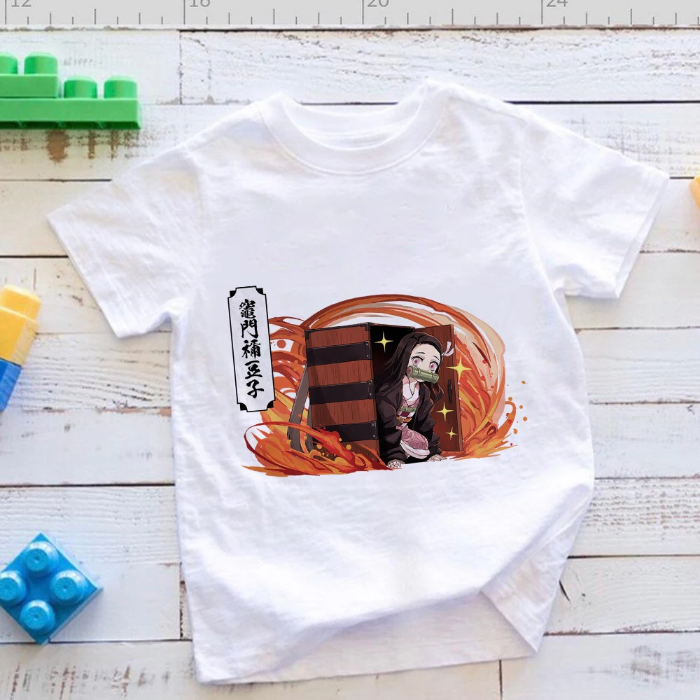 Demon Slayer Anime 2022 T-shirt Cute Kamado Nezuko Print Toddler Girl Clothes Fashion Harajuku Kids Tops Tee Shirt Enfant Fille t shirt the child Tops & Tees