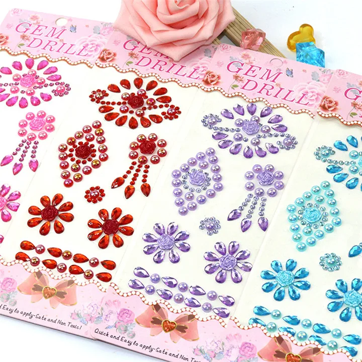 6   Pearl Resin Rhinestone Stickers Butterfly Rose Flower Diy Handmade Mobile Phone Nails Diy Jewelry Acrylic Drill Stickers