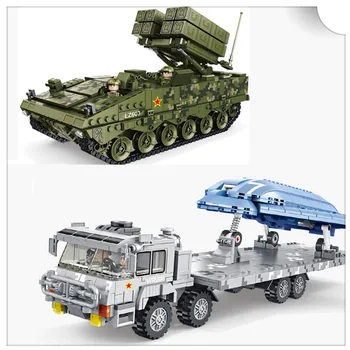 

639005 639006 Military German King Tiger Tank Unmanned stealth machine model Building Blocks Army WW2 soldier weapon Toys Gift