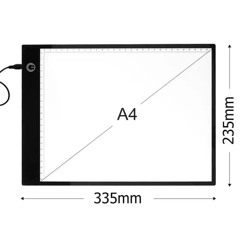 A4 светодиодный детский планшет для рисования цифровые графические планшеты электронная написанная картина лампа с регулировкой коробка калькирование, копирование доска-планшет графический планшет планшет для рисования - Цвет: As shown