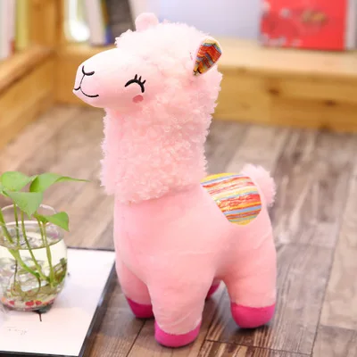 Kawaii Радуга 25 см Альпака плюшевые куклы игрушки милый лама Alpacasso игрушки плюшевые японские Альпака животных мягкая кукла Дети подарок - Цвет: Зеленый