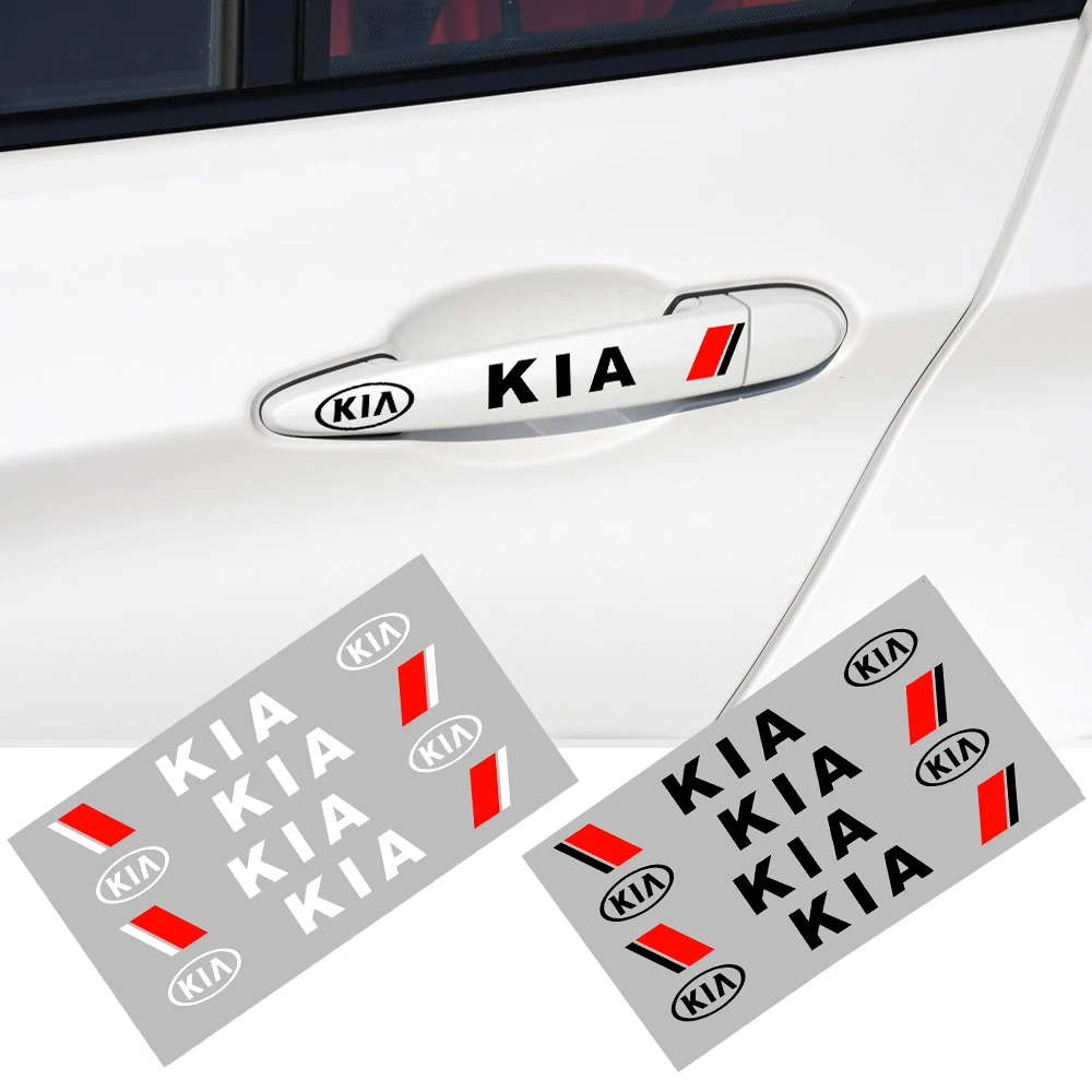 

4Pcs Car Styling Fashion Creative Car Door Handle Decals Design Stickers Vinyls Decals for Kia Rio Ceed Sportage Cerato Soul k2