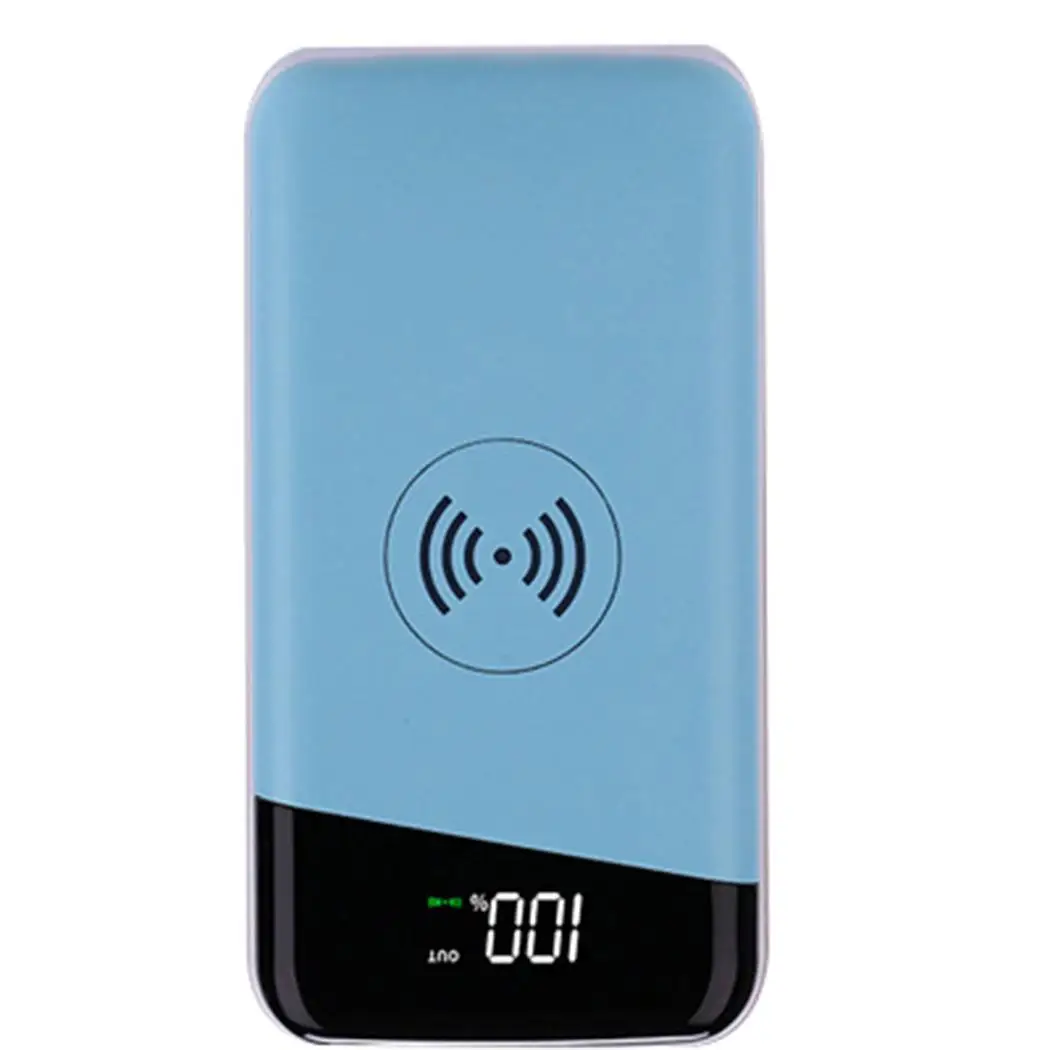 Беспроводное портативное зарядное устройство 30000 мАч power Bank для Xiaomi Mi 9 iPhone samsung Внешний аккумулятор power bank Poverbank зарядка - Цвет: blue