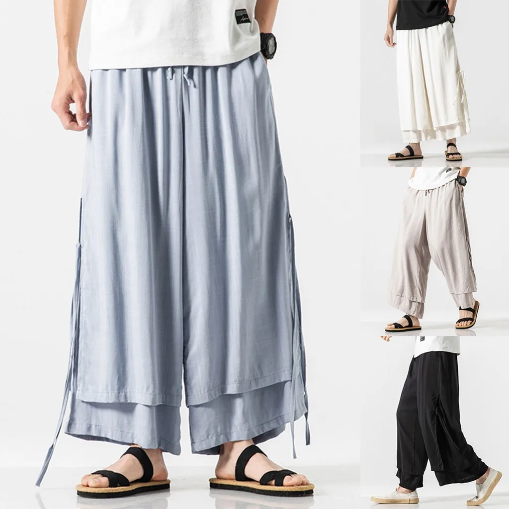 JAYCOSIN Повседневные Удобные шаровары свободные Homme Jogger брюки на шнурке мужские брюки плюс размер брюки в китайском стиле Sep 19