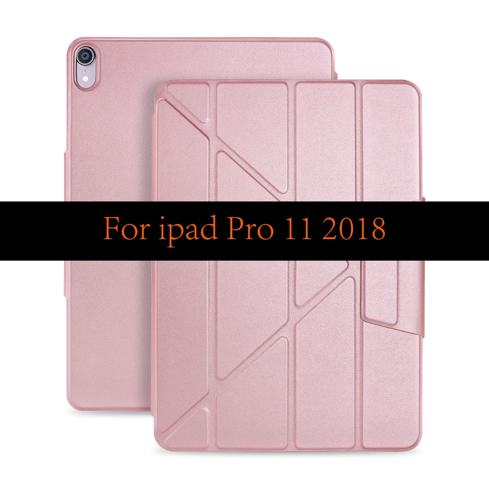 Для ipad Pro 11 12,9 чехол, умный чехол для ipad Pro 11 чехол на магните из искусственной кожи противоударный чехол для ipad Pro 12,9 дюйма Чехол - Цвет: Rose Gold For 11