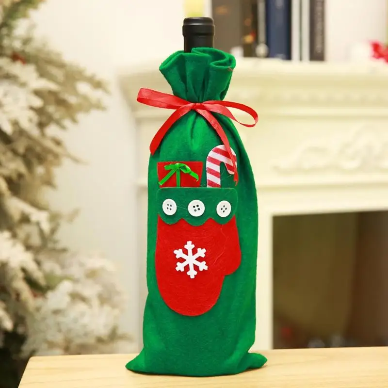 Non-Woven Wine Bottle Cover Christmas Creative Household Kitchen Dinner Party Decoration Necessary Unique Festival Supplies
