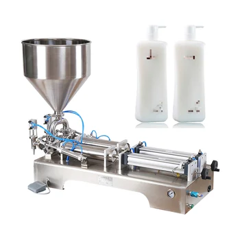 

High quality double head pneumatic paste filling machine foot control stainless steel semi-automatic quantitative filling machin
