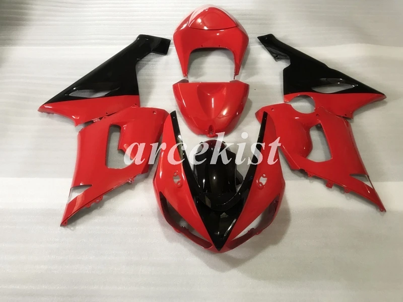 4 подарки ABS Обтекатели комплект подходит для kawasaki Ninja ZX6R 636 2005 2006 6R 05 06 ZX-6R Обтекатель Набор красный черный яркий