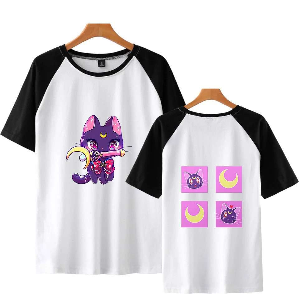 Sailor Moon print Concert 2019 T Shirt Patchwork Cotton T-Shirt Fashion T Shirt Men 2019 Fashion harajuku