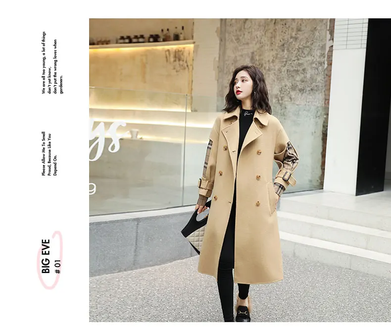 Autumn And Winter New Style Woolen Jacket Women's Mid-length Korean-style Loose-Fit Cover Meat Slimming Double-sided Plush