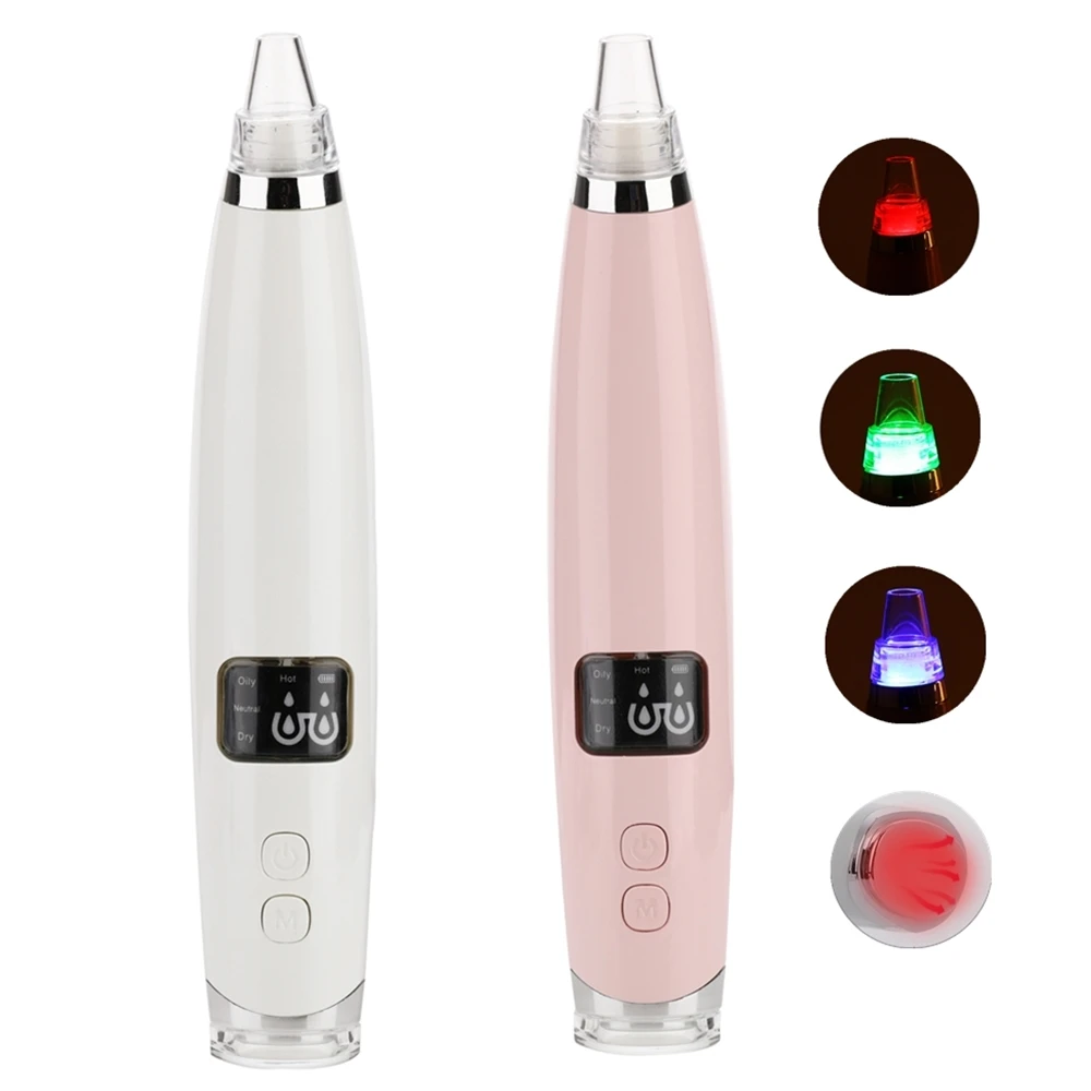 

New Blackhead Remover Tool Vacuum LED Light Electric Acne Removal with 3 Color Face Deep Pore Cleaner Beauty Skin Care Tools