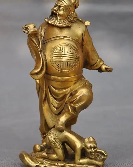 Китайская медная фольклорная Taoism Hold богатство летучая мышь стенд Чжун Куй Бог