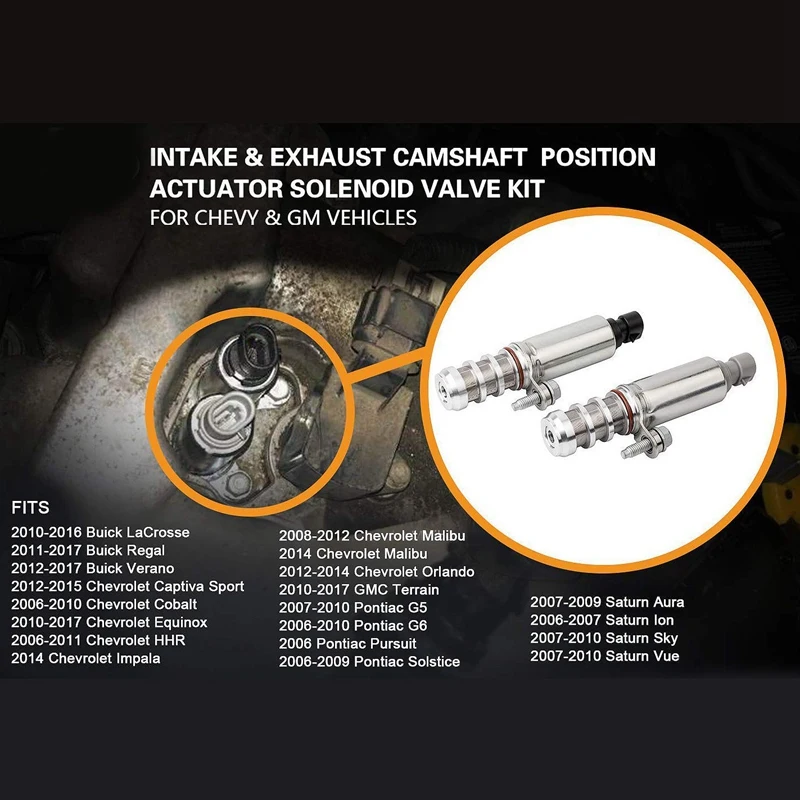 Intake and Exhaust Camshaft Position Actuator Solenoid for Chevrolet Malibu Impala Camaro Colorado Cadillac ATS CTS GMC Canyon Intake and Exhaust Camshaft Position Actuator Solenoid for Chevrolet Malibu Impala Camaro Colorado Cadillac ATS CTS GMC Canyon