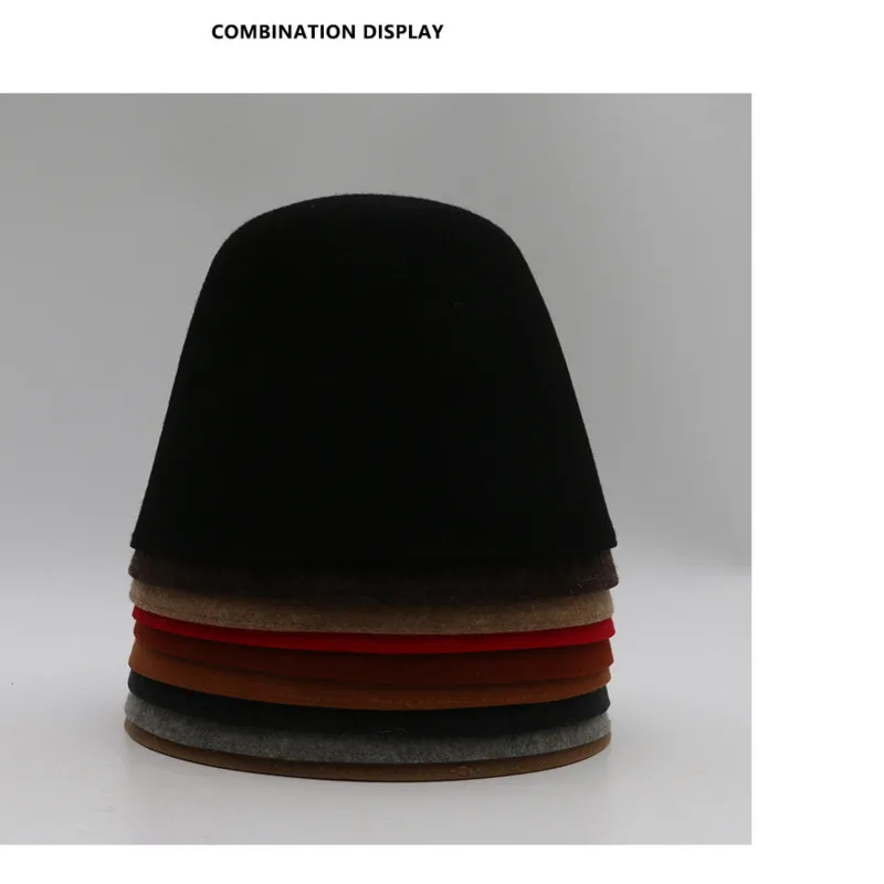 Najtaniej Kapelusz kobiety 2019 nowy rybak kapelusz jesień i zima na zewnątrz wełna wiadro kapelusz japoński jednolity kolor dzwon w kształcie Cap mężczyźni wiadro kapelusz