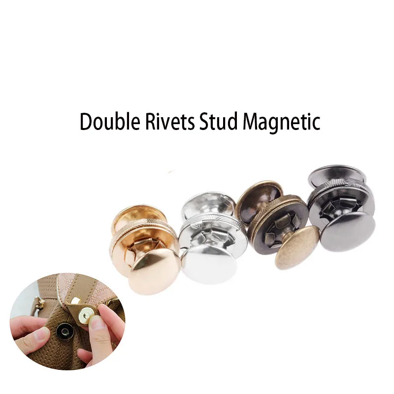 

Magnet Buttons Double Rivets Stud Magnetic Snaps Clasp For Handbags Purse 14 mm