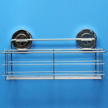 

Home Bathroom Supplies Stainless Steel Suction Cup Makeup Holder Waterproof Shower Shelf Modern Storage Rack