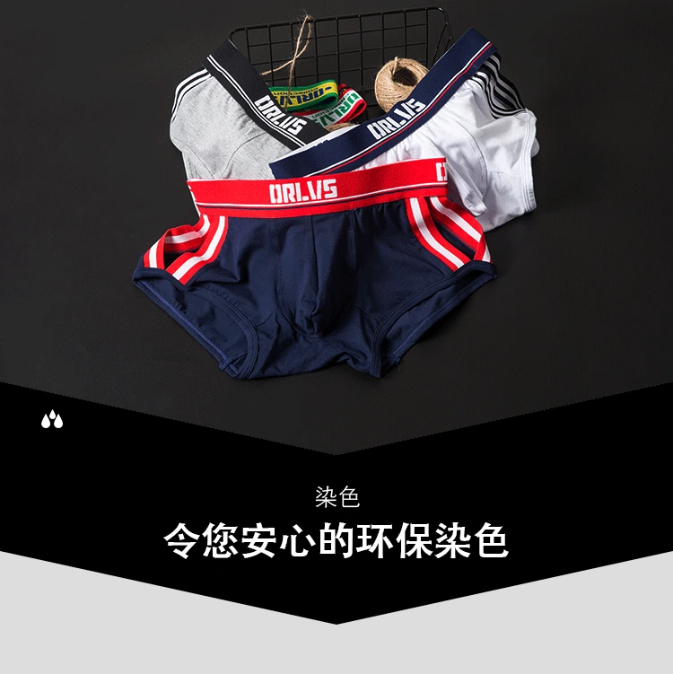 ORLVS Брендовое Мужское нижнее белье Мужчины Боксеры хлопок cueca tanga дышащие удобные трусики Ropa Interior Hombre мужские боксершорты