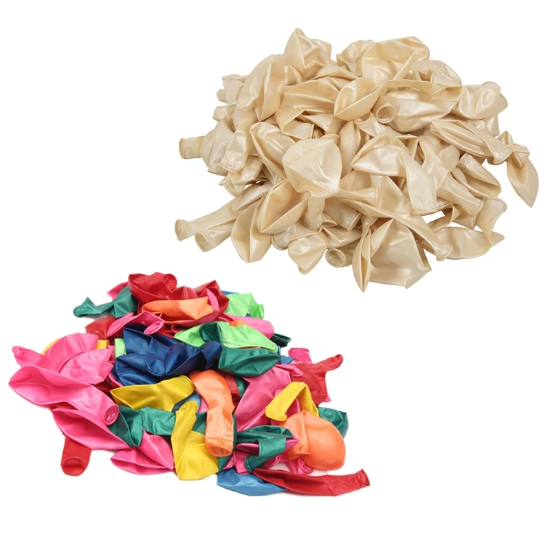 200 Pcs Balloons Birthday Wedding Party Decoration Club Balloons 25 Cm, 100 Pcs Mixed Color& 100 Pcs White