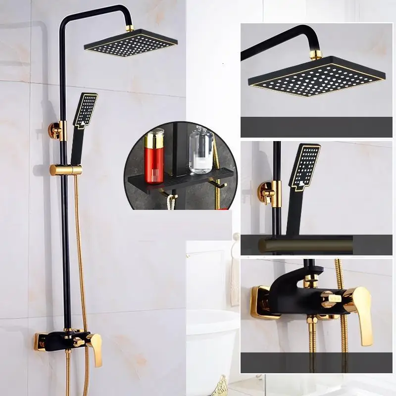 Douchette Banheiro Choveiro Columna Панель Conjunto De углублённые встраиваемые Preto Duschset Chuveiro Eletrico душ Ducha Ванная комната душа