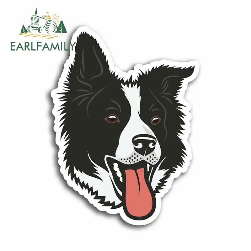 

EARLFAMILY 13cm x 13cm for Fun Border Collie Sheep Dog Funny Car Stickers Anime Vinyl JDM Waterproof Cartoon Oem Accessories