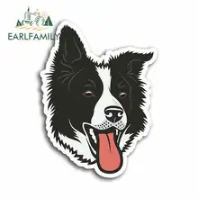 EARLFAMILY 13cm x 13cm for Fun Border Collie Sheep Dog Funny Car Stickers Anime Vinyl JDM Waterproof Cartoon Oem Accessories