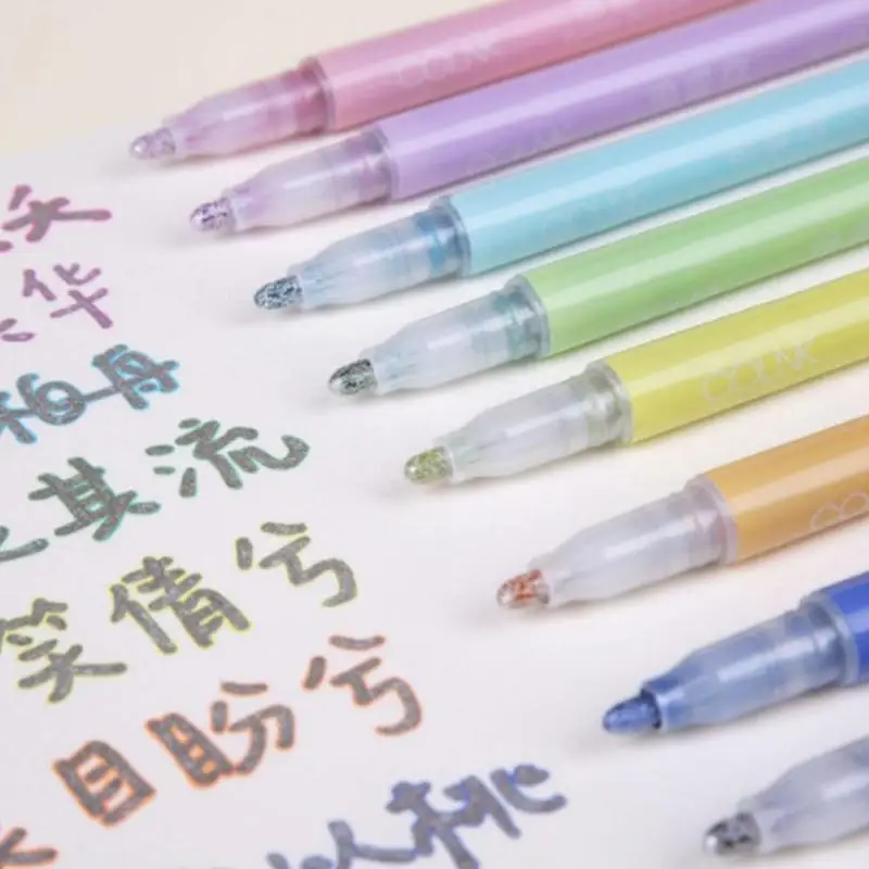 8 шт/1 набор цветной двойной Линейный Маркер флуоресцентный маркер конфетный цвет Студенческая многоцветная ручка для заметок для школы плакат