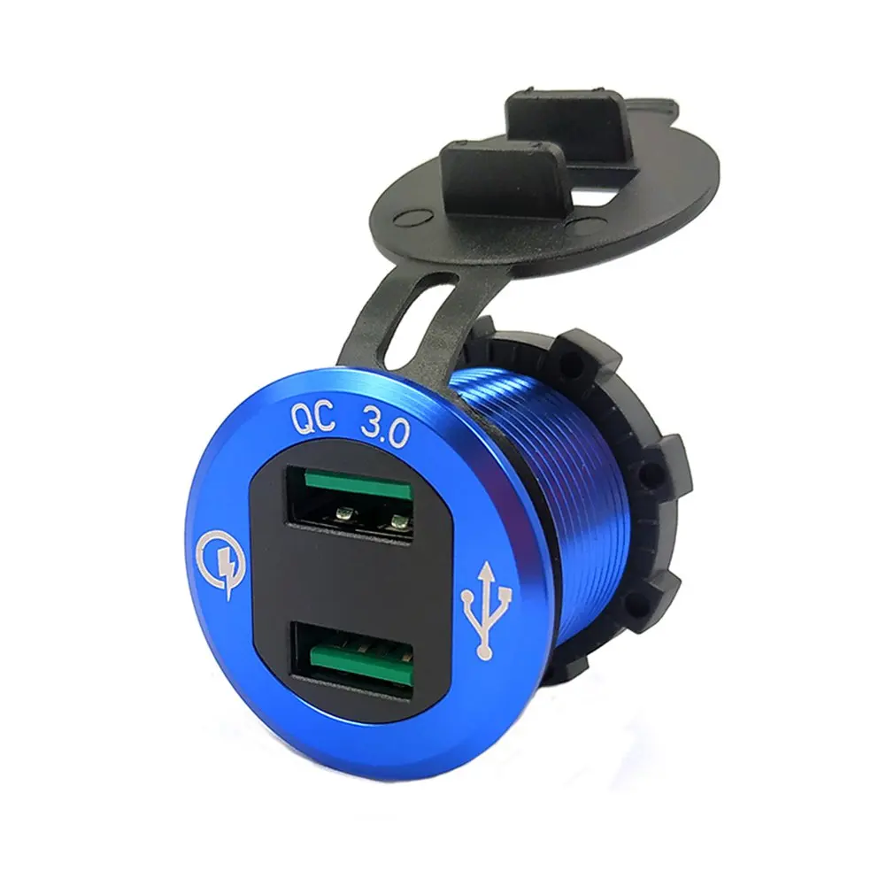 9 в 12 В 18 Вт автомобильное зарядное устройство разъем QC3.0 USB порт светодиодный дисплей Вольт для телефона планшета навигатор синий корпус Синяя лампа