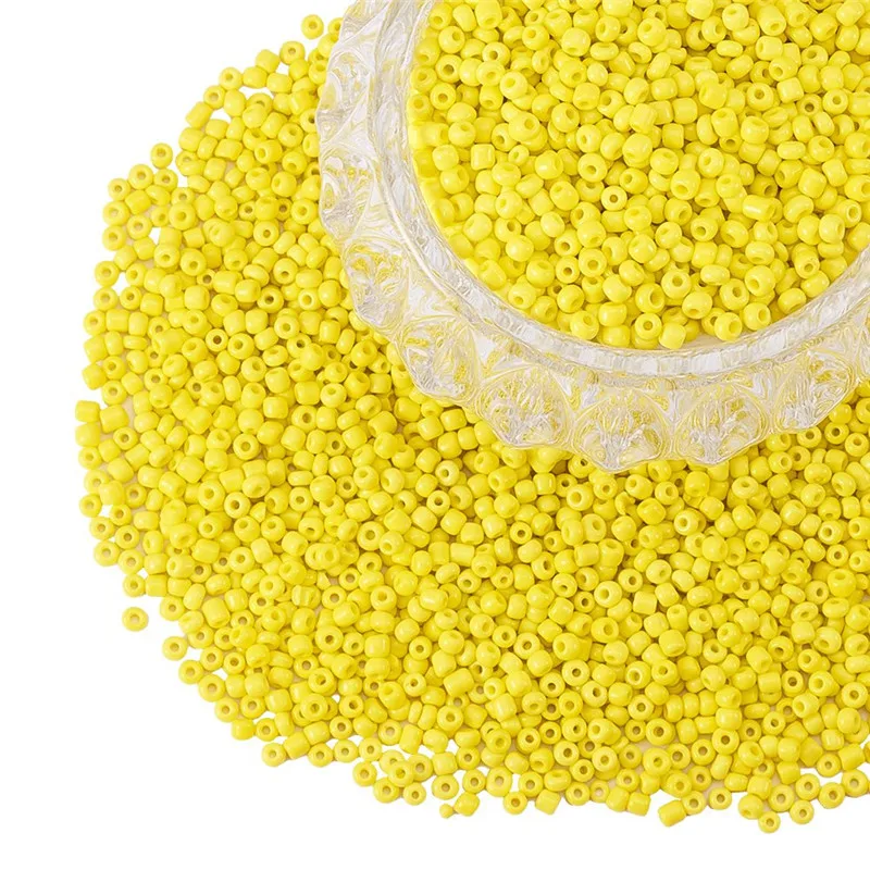 Yellow 2/3/4 мм непрозрачные Стекло бусины для изготовления ювелирных изделий аксессуаров выводы Стекло семян свободные крошечный маленький шарик Цвет шар F65 - Цвет: Yellow