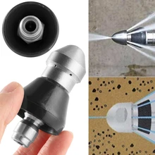 1 Forward 3/6 Rear Jets Thread Pressure Drain Washer Nozzle Quick Connect Spray Stainless Steel Pipe Dredging Sewer Cleaner