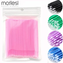 100PCS Disposable Color Cotton Swab Applicator Grafting Eyelash Cleaner Cotton Swab Extension Makeup Tool Eyelashes