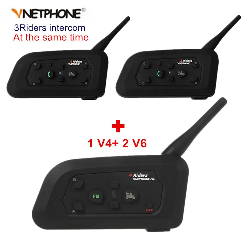Vnetphone V4 + 2 предмета V6 мотоциклетный шлем система внутренней связи по Bluetooth для