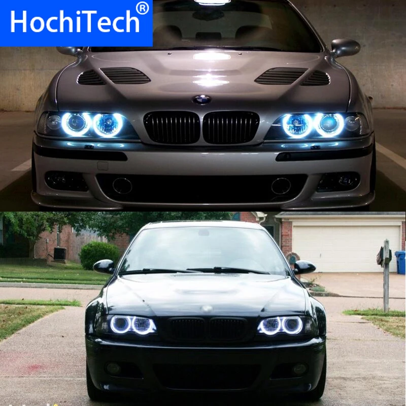 Kit Luci Halo Led Bianco Super Luminoso Smd Angel Eyes Per Bmw E36 E38 E39 E46 1992 - 2005