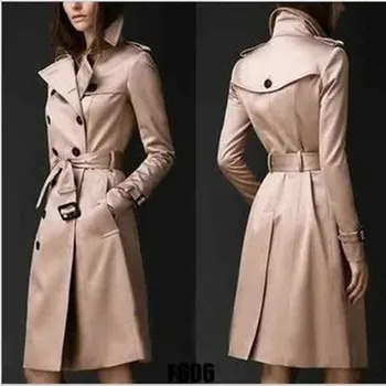 

Jacket female 2019 new coat jacket British trend double-breasted slim long trench women