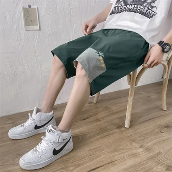 

AIOPESON Stitching Contrast Color Shorts Mens Clothing Bottoms Pants Mens Fashion Trend Street Letter Printing Summer Shorts Men