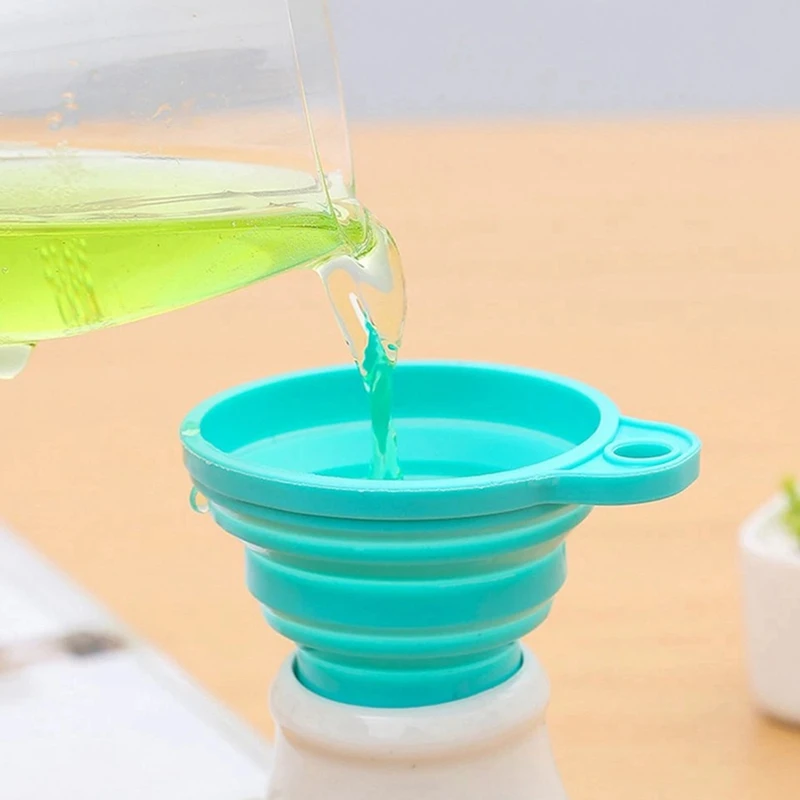 Small Silicone Foldable Oil Funnel Soft Mini Funnel Scalable Kitchen