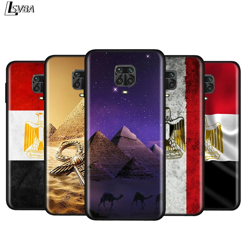 

Silicone Cover Egypt National Flag For Xiaomi Redmi Note 9 9S Max 8T 8 7 6 5 Pro 5A 4X 4 Bright Black Phone Case
