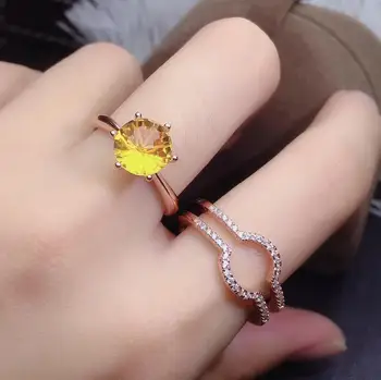

Citrine ring Natural And Real Citrine Ring Wedding Engagement Rings for Women 925 sterling silver Citrine Ring