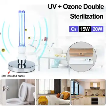 

15W/20W Quartz UV+Ozone Germicidal Disinfection Ozone Ultraviolet Lamp E27 220V UV Light Bulb For Home Sterilizer Deodorant