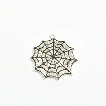 

Newest! 37mm 10pcs/lot Spider Web Rhinestone Pendants For Fashion Kids Necklace Making