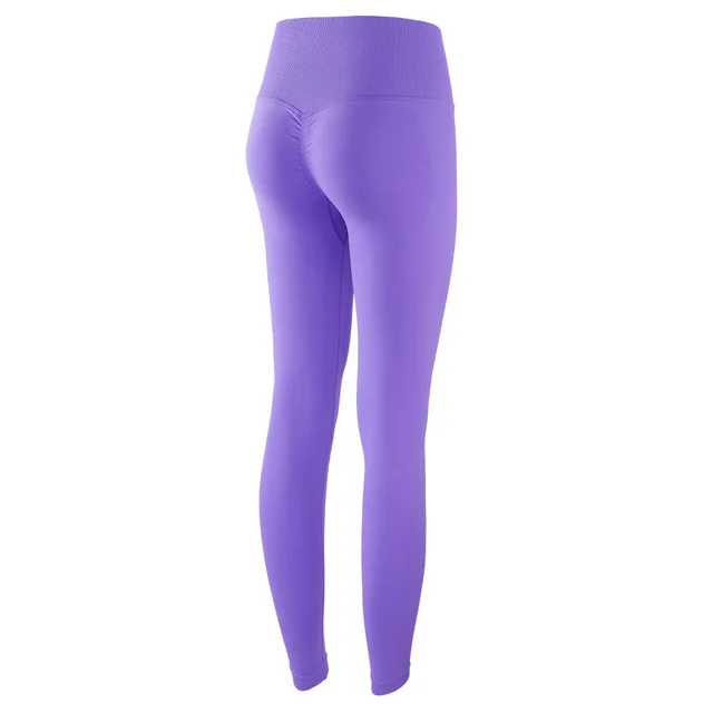 Wmuncc Women High Waist Yoga Pants Seamless Tummy Control Gym Leggings Bum Scrunch Booty Push Up Sport Tight Bubble Butt Shaping Tomato purple