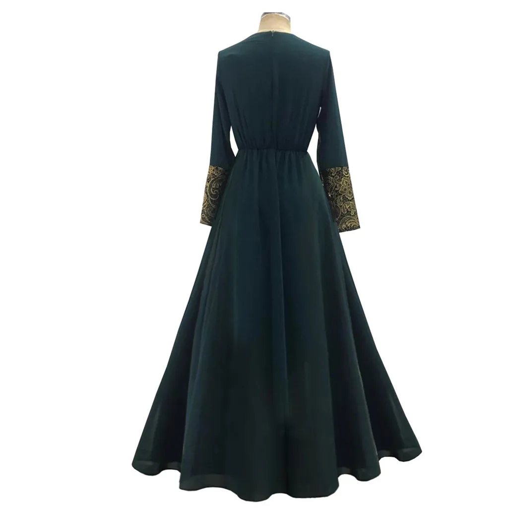KANCOOLD, мусульманское платье, летнее женское длинное платье, рукав-труба, вышивка, элегантное платье, Прямая поставка